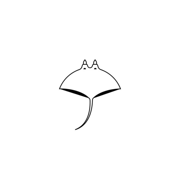 Stingray Line Icon Vector Illustration Logo Design — 스톡 벡터