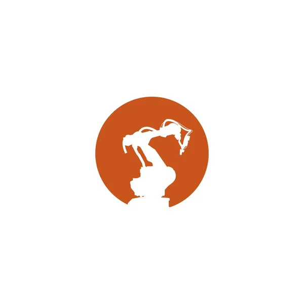 Industrieroboter Logo Vektor Illustration Design Vorlage — Stockvektor