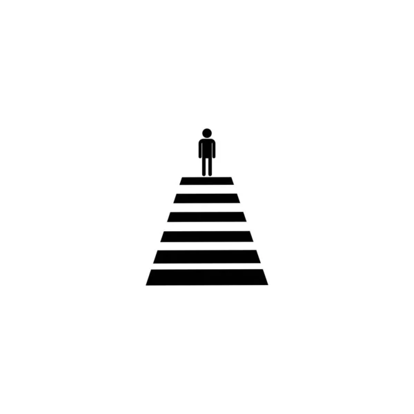 Значок Дорога Человека Белом Фоне Иллюстрация Символов Пешеходной Символики — стоковый вектор