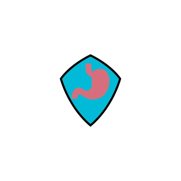 Logo Cura Dello Stomaco Modello Disegno Simbolo Illustrazione Vettoriale — Vettoriale Stock