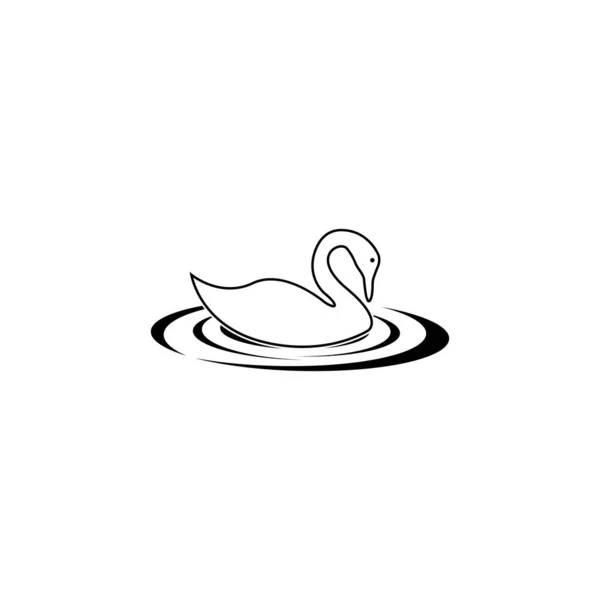 Modello Disegno Illustrazione Vettoriale Logo Cigno — Vettoriale Stock