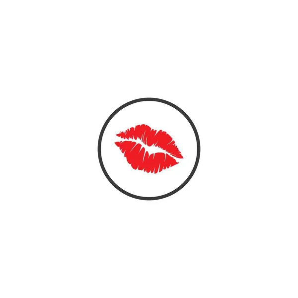 Red Lips Logo Vector Illustration Template Design — Stock Vector