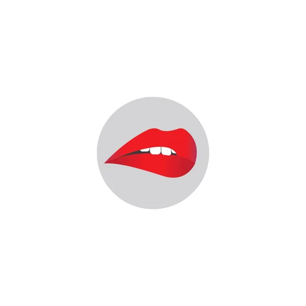 Kırmızı Dudak Logosu Vektör Illüstrasyon Şablonu Tasarımı — Stok Vektör