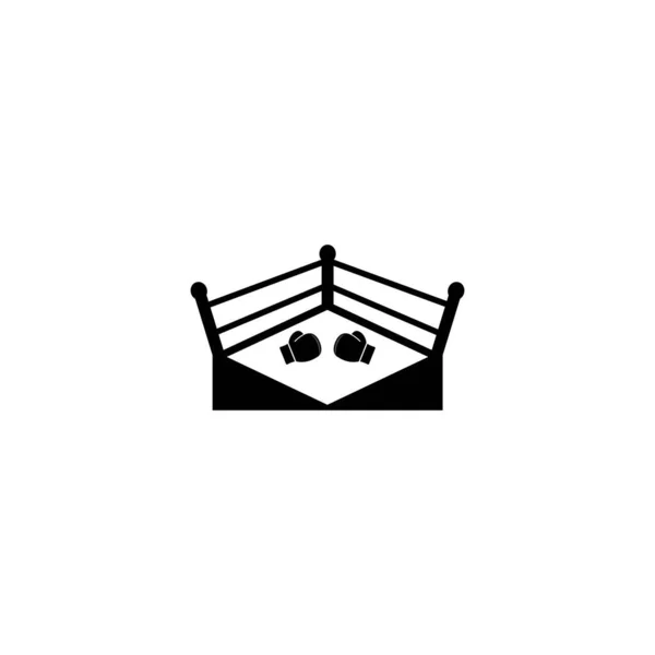 Boxing Ring Logo Vector Illustration Design Template — Stock Vector