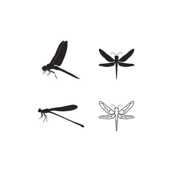 Dragonfly Vector Icon Illustration Simple Design — Stock Vector