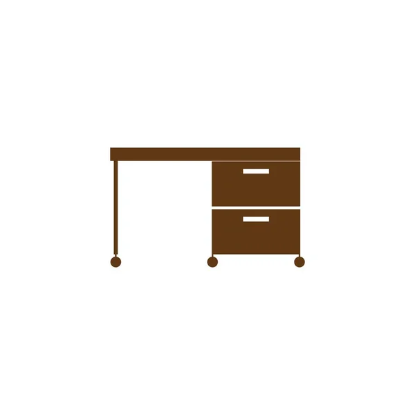 Kancelářský Stůl Vektorové Ikony Ilustrace Jednoduchý Design — Stockový vektor