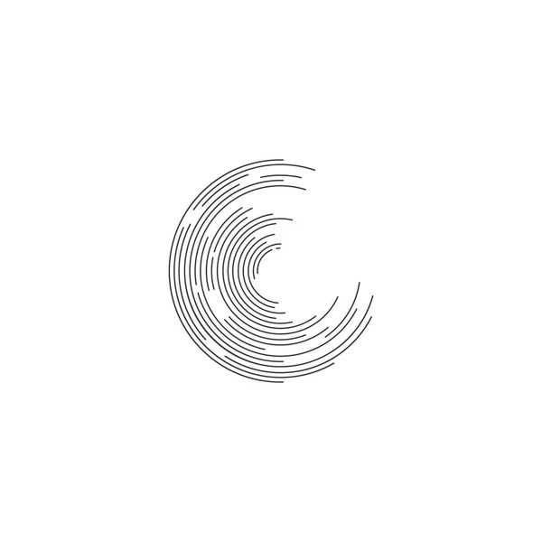 Linie Formie Okręgu Ilustracja Wektora Spiralnego Technologia Okrągłego Logo Element — Wektor stockowy