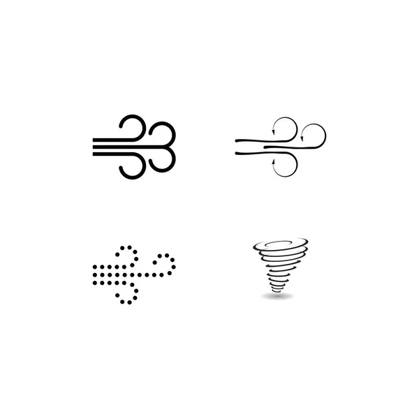 Icono Vector Viento Ilustración Diseño Simple — Vector de stock