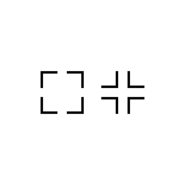 Icône Mode Plein Écran Zoom Arrière Signes Symboles Design Vectoriel — Image vectorielle