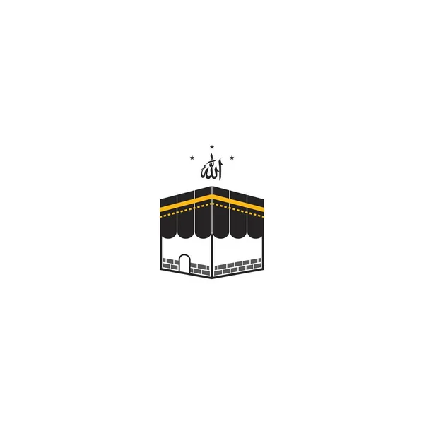 Κάαμπα Διανυσματικό Εικονίδιο Μέκκα Της Λατρείας Για Τους Μουσουλμάνους Λογότυπο — Διανυσματικό Αρχείο