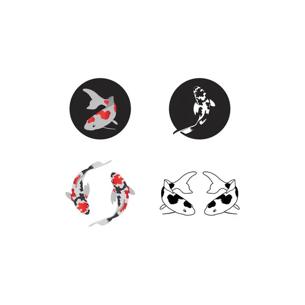 Koi Balık Vektör Simgesi Logo Tasarımı — Stok Vektör