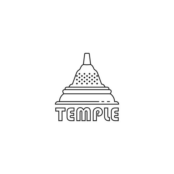 Templo Logotipo Vetor Ilustração Ícone Design — Vetor de Stock