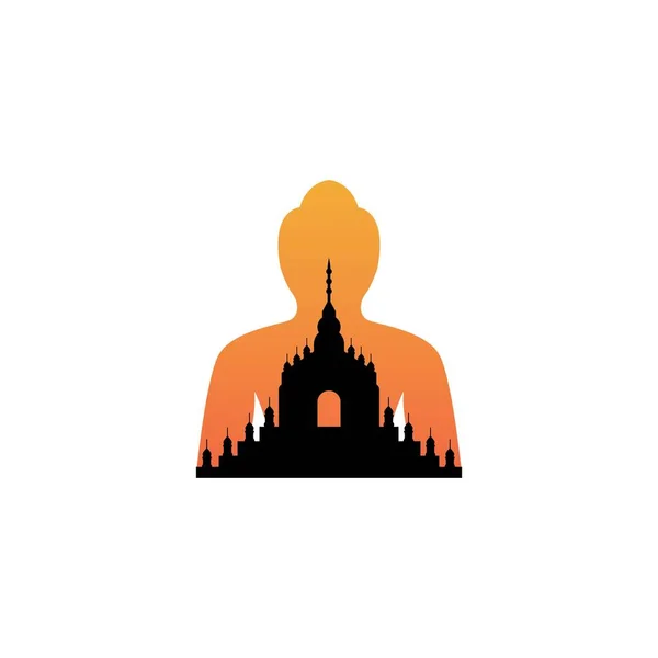 Temple Logo Vector Illustration Icon Design — Stock Vector