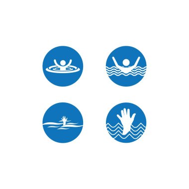 Boğulma logosu, vektör çizimi, insanları boğma işaretleri ve sembolleri