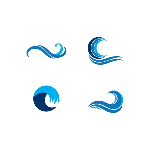 Wasser Welle Logo Vektor Illustration Design Vorlage — Stockvektor
