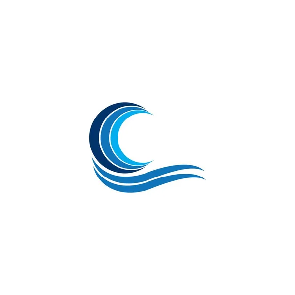 Water Wave Logo Vector Illustration Design Template — Stock Vector