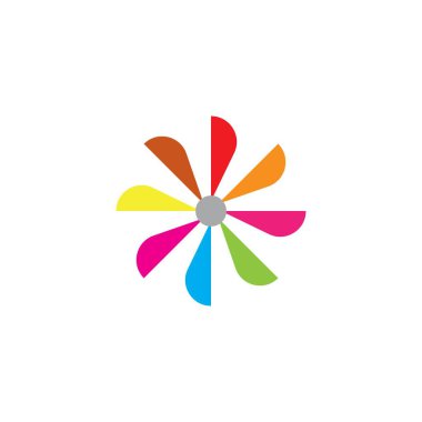 Kağıt yel değirmeni ikonu. vektör çizim şablonu.