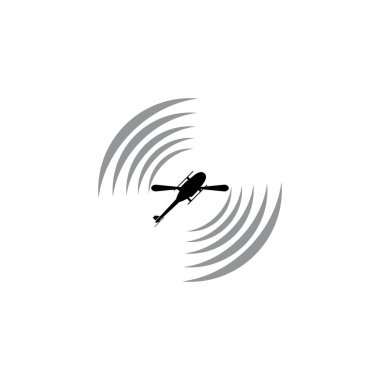 Helikopter logosu. Vektör illüstrasyon şablonu tasarımı.