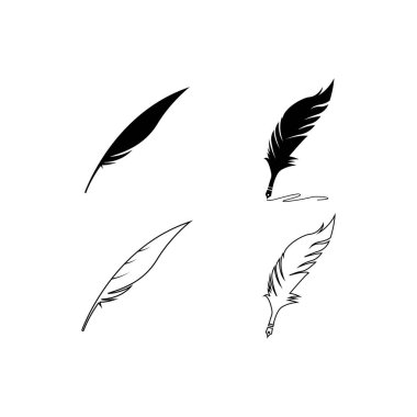 Quill vektör simgesi. Çizim tasarım logo şablonu.