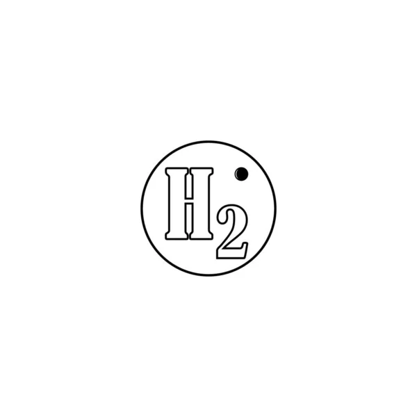 Hiydrojen Logosu Vektör Illüstrasyonu Basit Tasarım — Stok Vektör