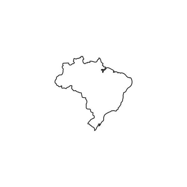Peta Brazil Vektor Ikon Gambar Desain Simbol - Stok Vektor