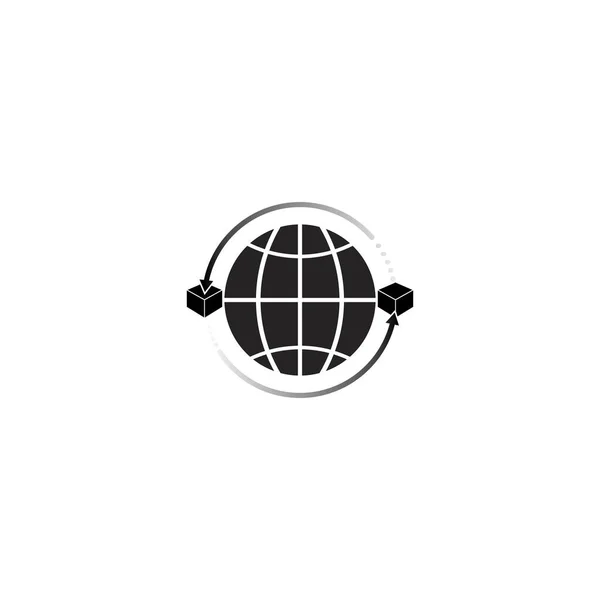 Експорт Імпорт Піктограма Міжнародна Торгівля Логотипом Векторні Ілюстрації Дизайн Символів — стоковий вектор