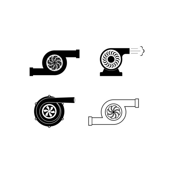 Векторная иллюстрация турбоиконок двигателя, дизайн символа технологии