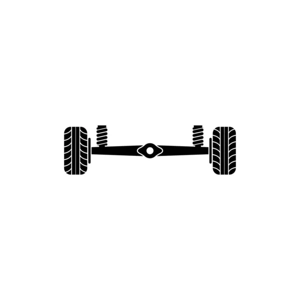 車のサスペンションサービス ホイールアライメントアイコン アクスルとホイール吸収体 イラストロゴデザイン Eps — ストックベクタ