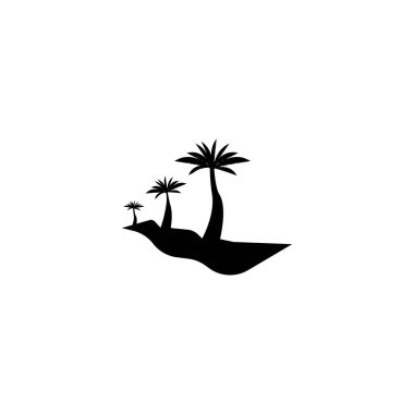 Palmiye ağacı logo şablonu vektör çizimi