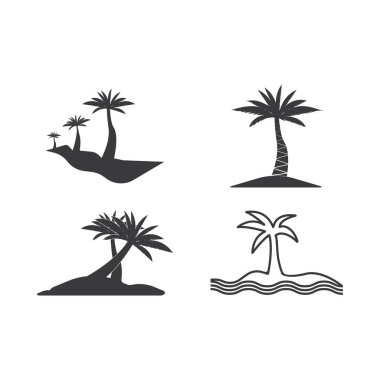 Palmiye ağacı logo şablonu vektör çizimi
