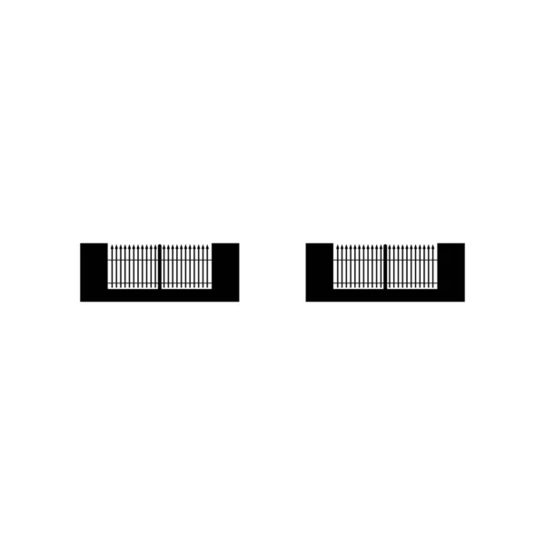 Εικονίδιο Του Φράκτη Επίπεδο Μαύρο Εικονόγραμμα Λευκό Φόντο Σύμβολο Διανυσματικής — Διανυσματικό Αρχείο