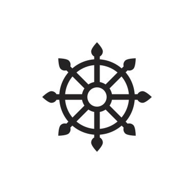 Dharma Çarkıfeleği, ruhanilik, Budizm dini sembolü. Vektör illüstrasyonu