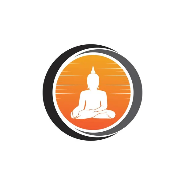 Icona Buddha Modello Logo Illustrazione Vettoriale — Vettoriale Stock