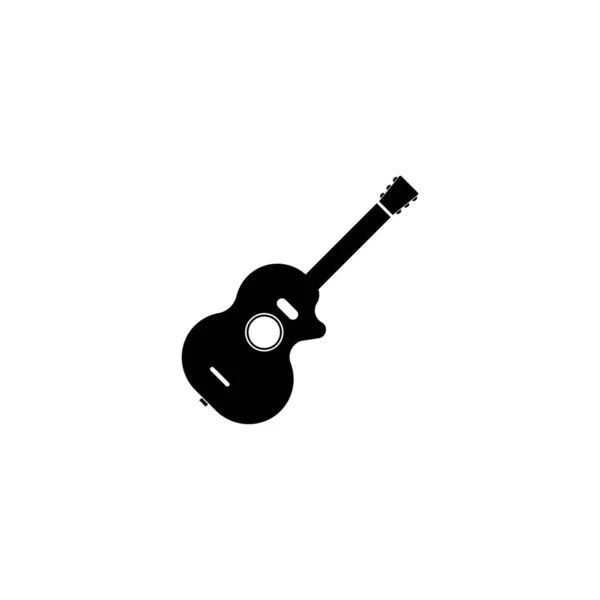 Gitar Logo Vektörü Illüstrasyon Tasarım Şablonu — Stok Vektör