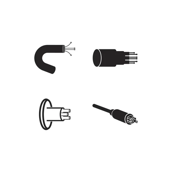 Icono Cable Fibra Óptica Vector Ilustración Símbolo Diseño — Archivo Imágenes Vectoriales