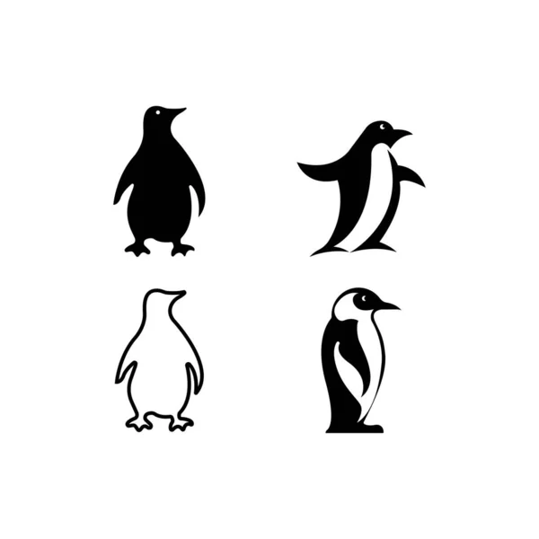 Дизайн Логотипа Иконками Пингвинов — стоковый вектор