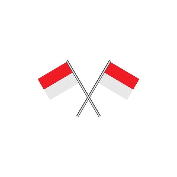 Bendera Indonesia Icon Vector Gambar Desain Simbol - Stok Vektor