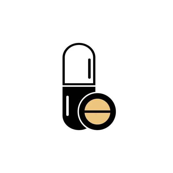 Ιατρική Συμπλήρωμα Εικονίδιο Διανυσματική Εικονογράφηση Πρότυπο Λογότυπο — Διανυσματικό Αρχείο