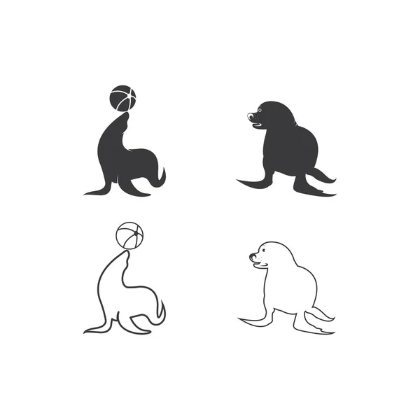 Seals Vector Icon Illustration Template Logo Design — Wektor stockowy