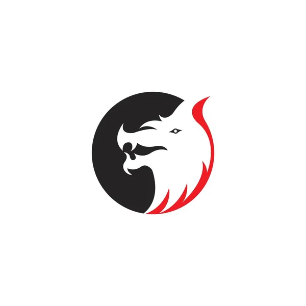 Dragon Head Logo Vector Illustration Template Design — Stockvektor