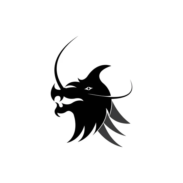 Dragon Head Logo Vector Illustration Template Design — Image vectorielle