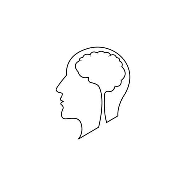 Human Brain Icon Vector Illustration Logo Design — Vetor de Stock