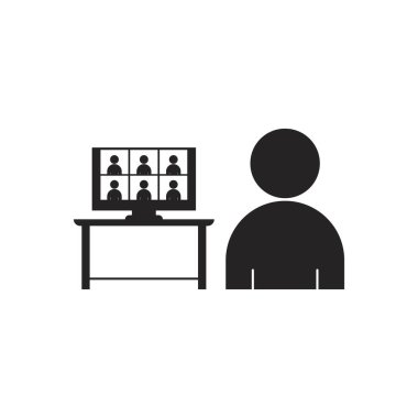 virtual meeting icon, vector illustration symbol design