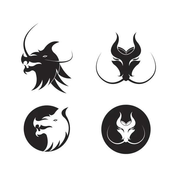Dragon Head Logo Vector Illustration Template Design — Vector de stock