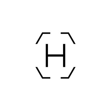 Helipad Simgesi, Helikopter İniş Pisti, Alan, Platform, H Harfi, Vektör İllüstrasyon Tasarımı.