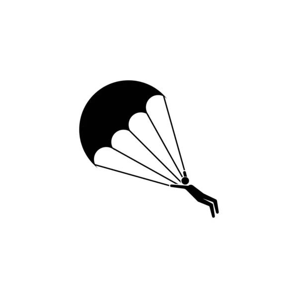 Fallschirmspringen Oder Gleitschirmfliegen Symbol Vektor Illustration Symbol Design — Stockvektor