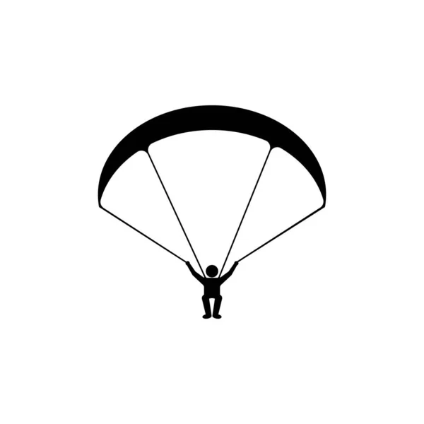 Ikona Parašutismu Nebo Paraglidingu Design Vektorového Ilustračního Symbolu — Stockový vektor