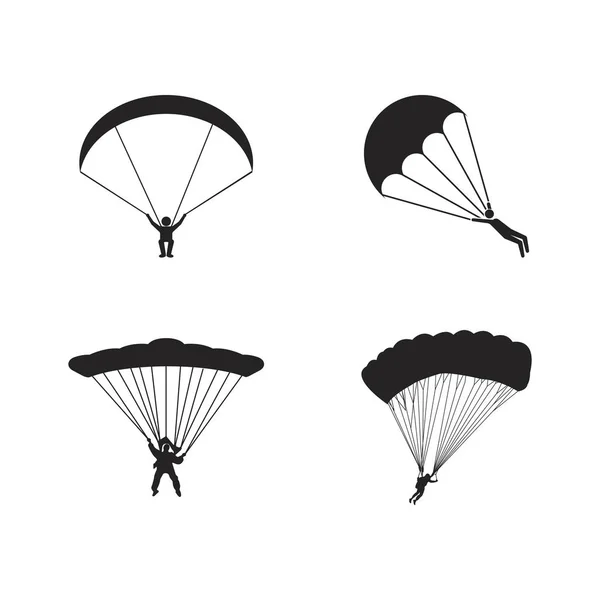 Icône Parachutisme Parapente Dessin Symbole Illustration Vectorielle — Image vectorielle