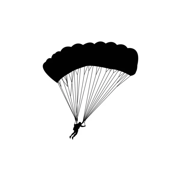 Ikona Parašutismu Nebo Paraglidingu Design Vektorového Ilustračního Symbolu — Stockový vektor