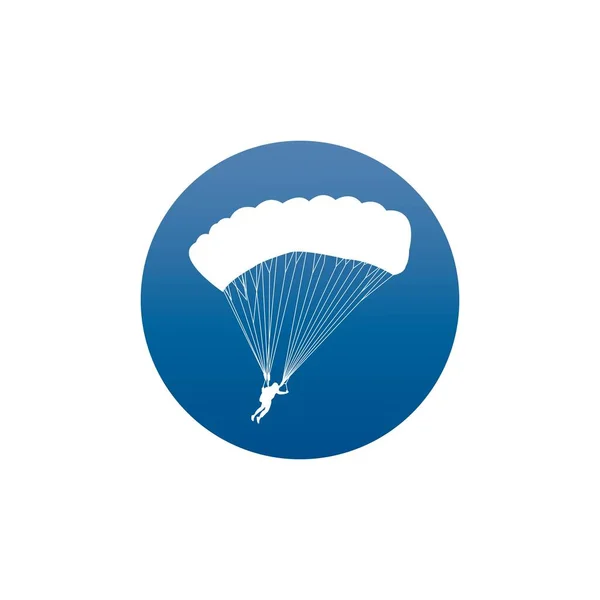 Icona Paracadutismo Parapendio Disegno Simbolo Illustrazione Vettoriale — Vettoriale Stock